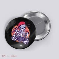 Halloween Video Gamer Skeleton Button thumb 0