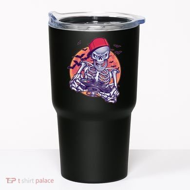 Halloween Video Gamer Skeleton Tumbler