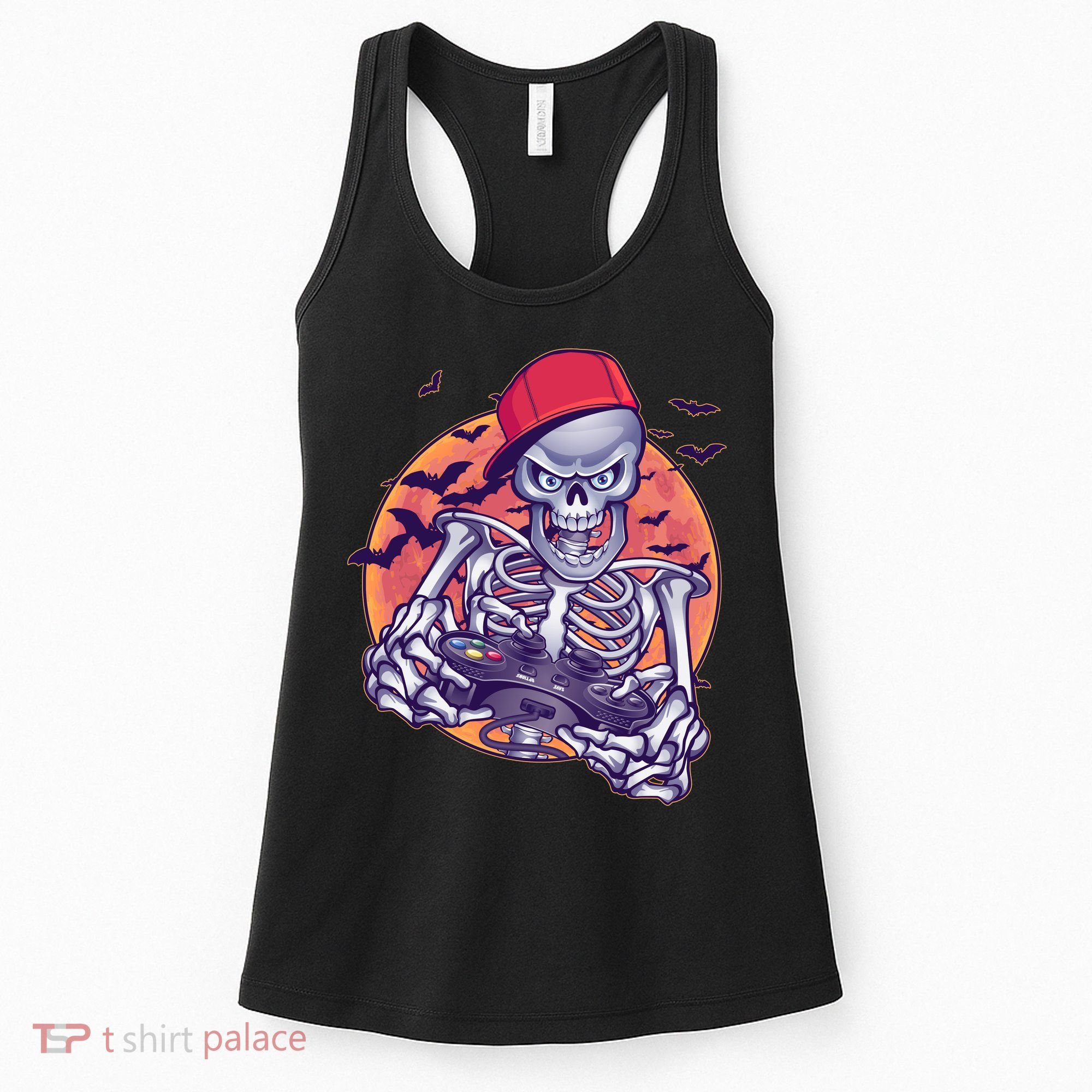 Halloween Video Gamer Skeleton Women's Tank Top