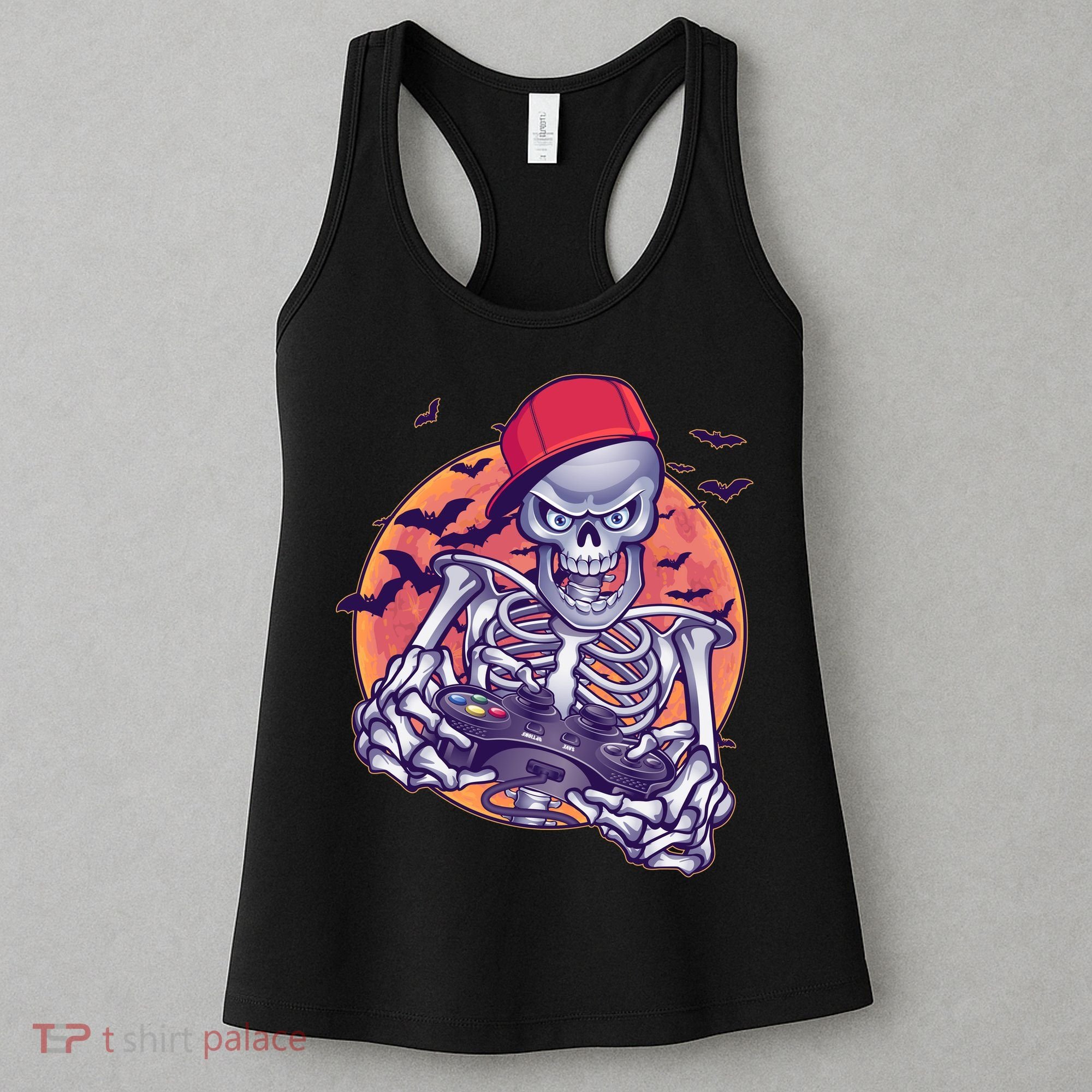 Halloween Video Gamer Skeleton Women's Tank Top