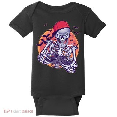 Halloween Video Gamer Skeleton Baby Bodysuit