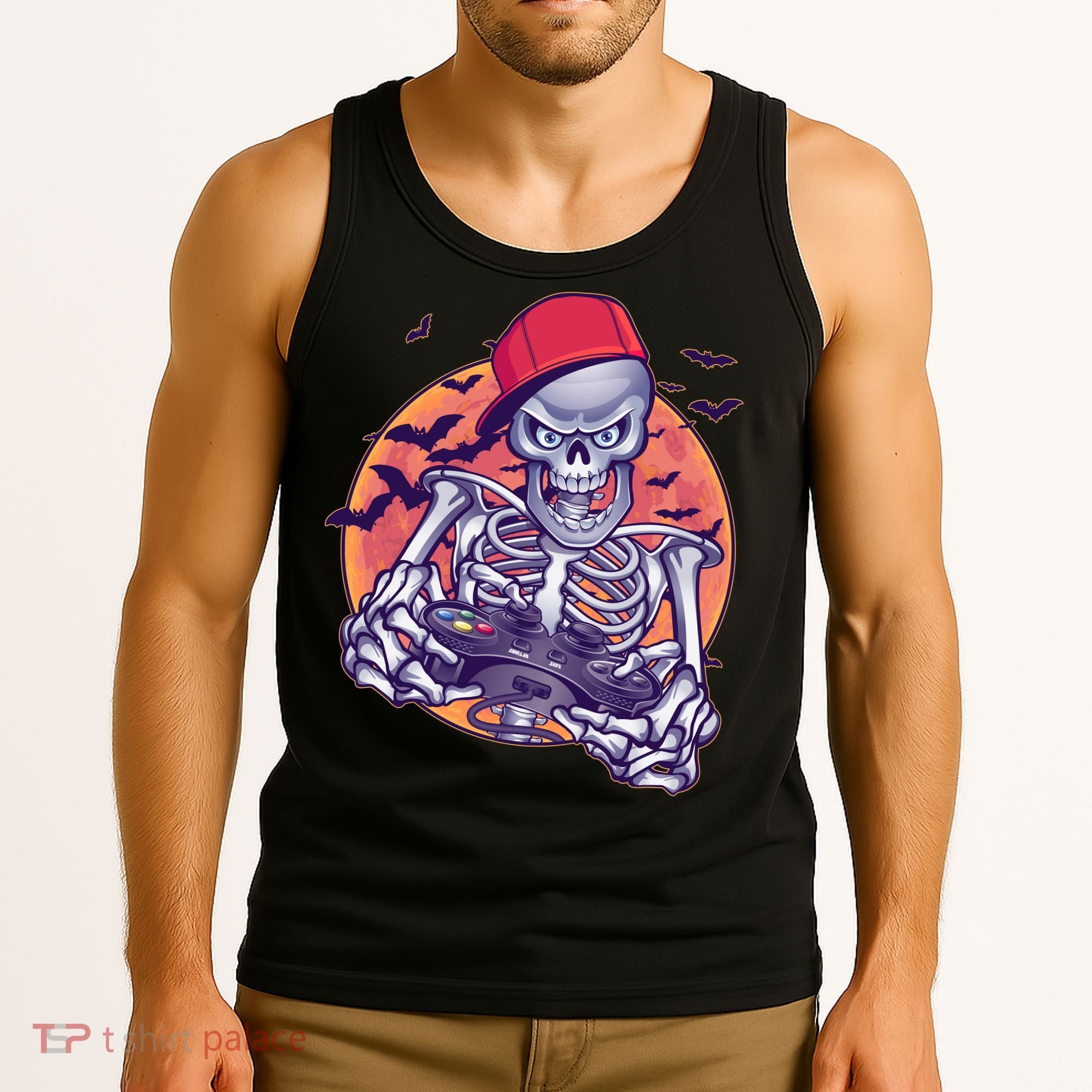 Halloween Video Gamer Skeleton Tank Top