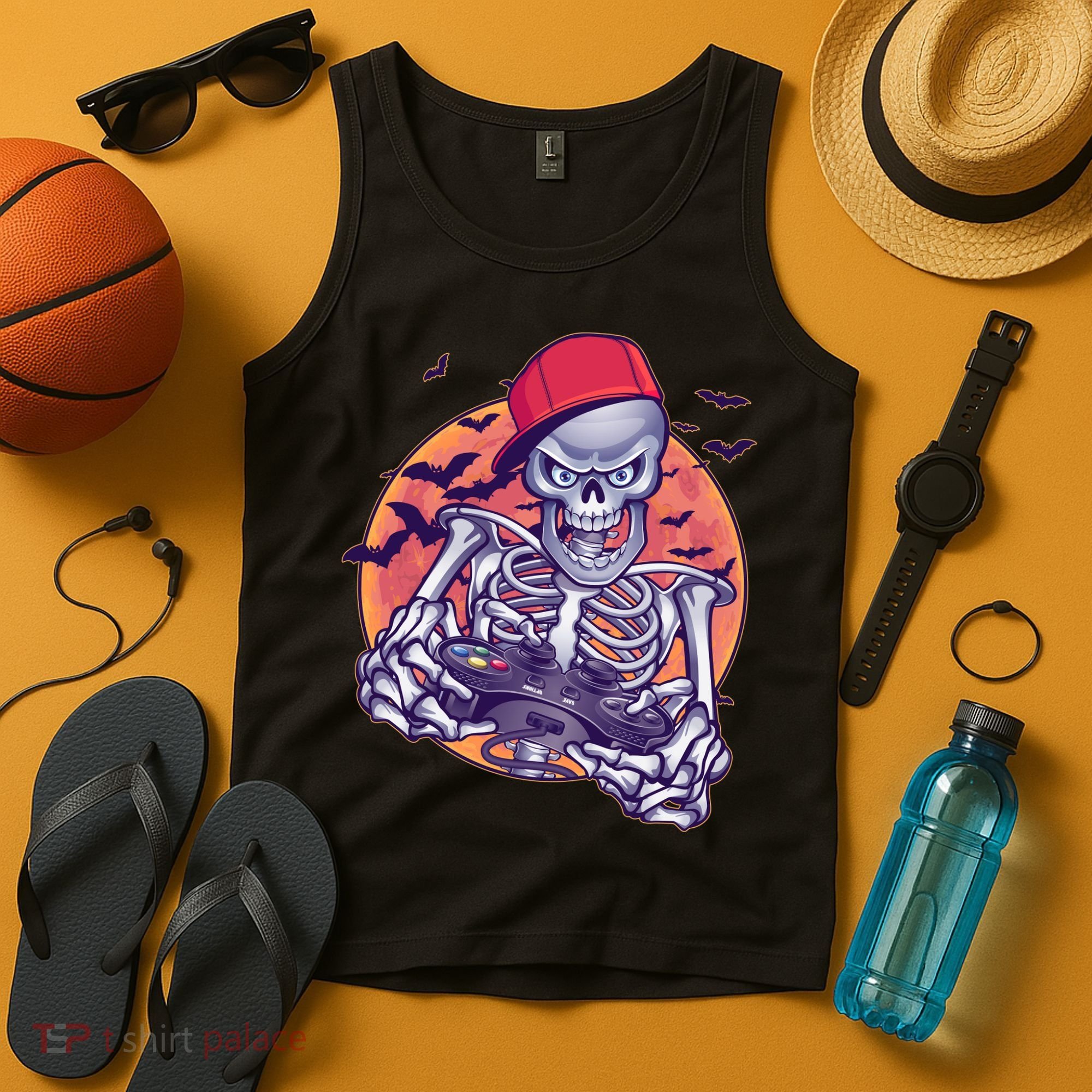 Halloween Video Gamer Skeleton Tank Top