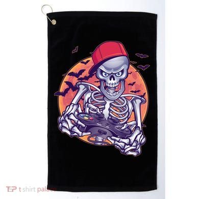 Halloween Video Gamer Skeleton Golf Towel