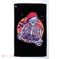 Halloween Video Gamer Skeleton Golf Towel thumb 0