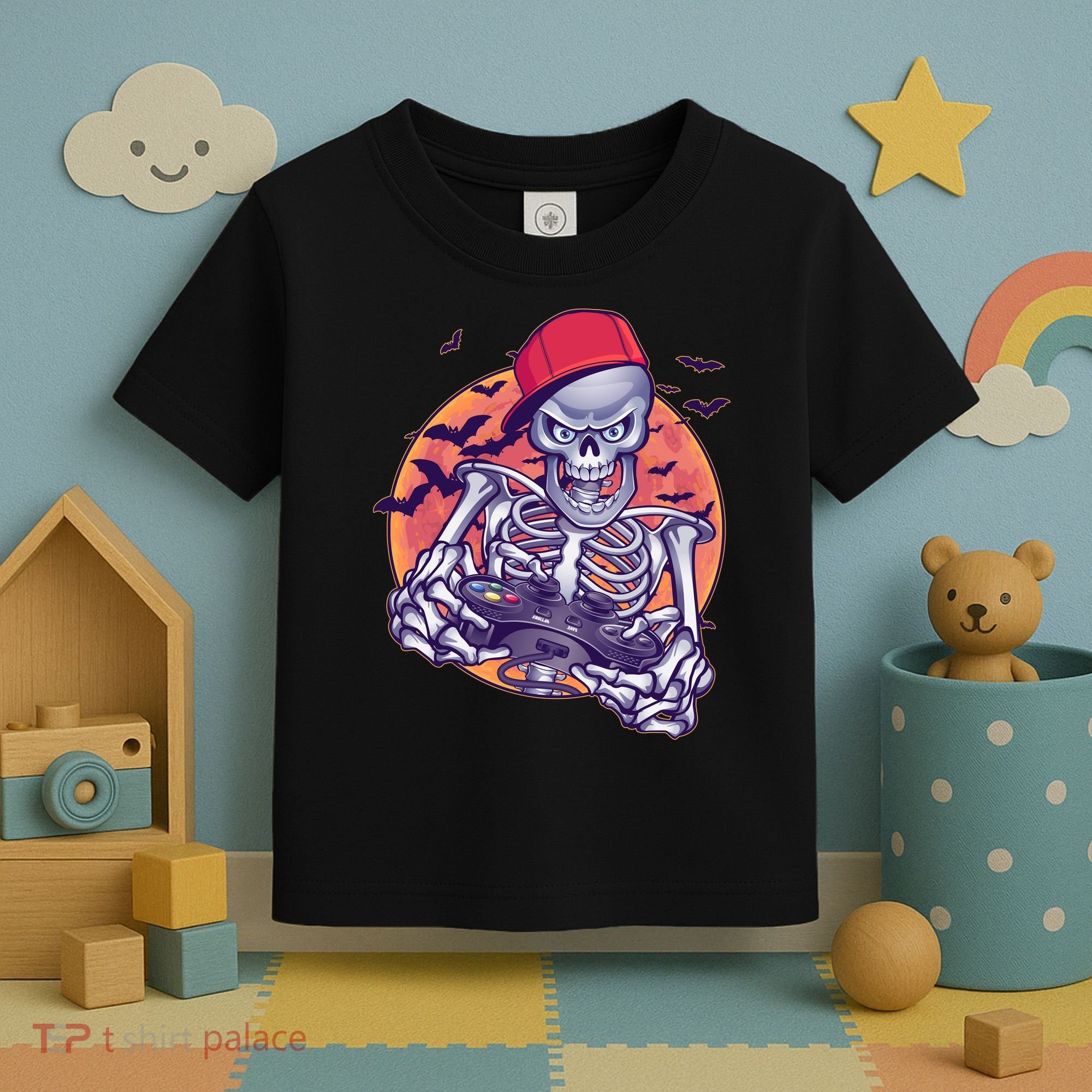 Halloween Video Gamer Skeleton Toddler T-Shirt