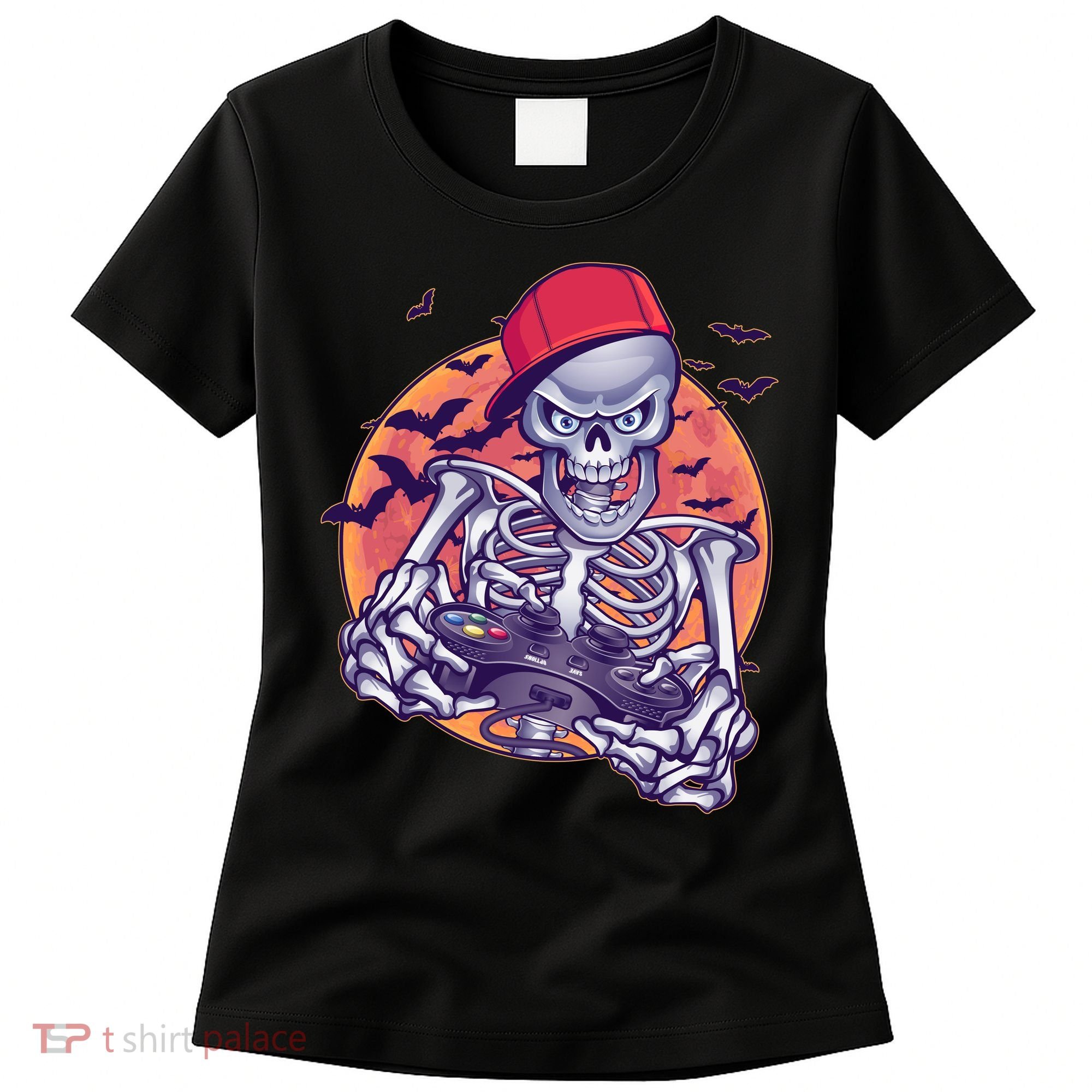 Halloween Video Gamer Skeleton Women's T-Shirt
