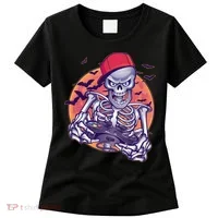 Halloween Video Gamer Skeleton Women's T-Shirt thumb 0