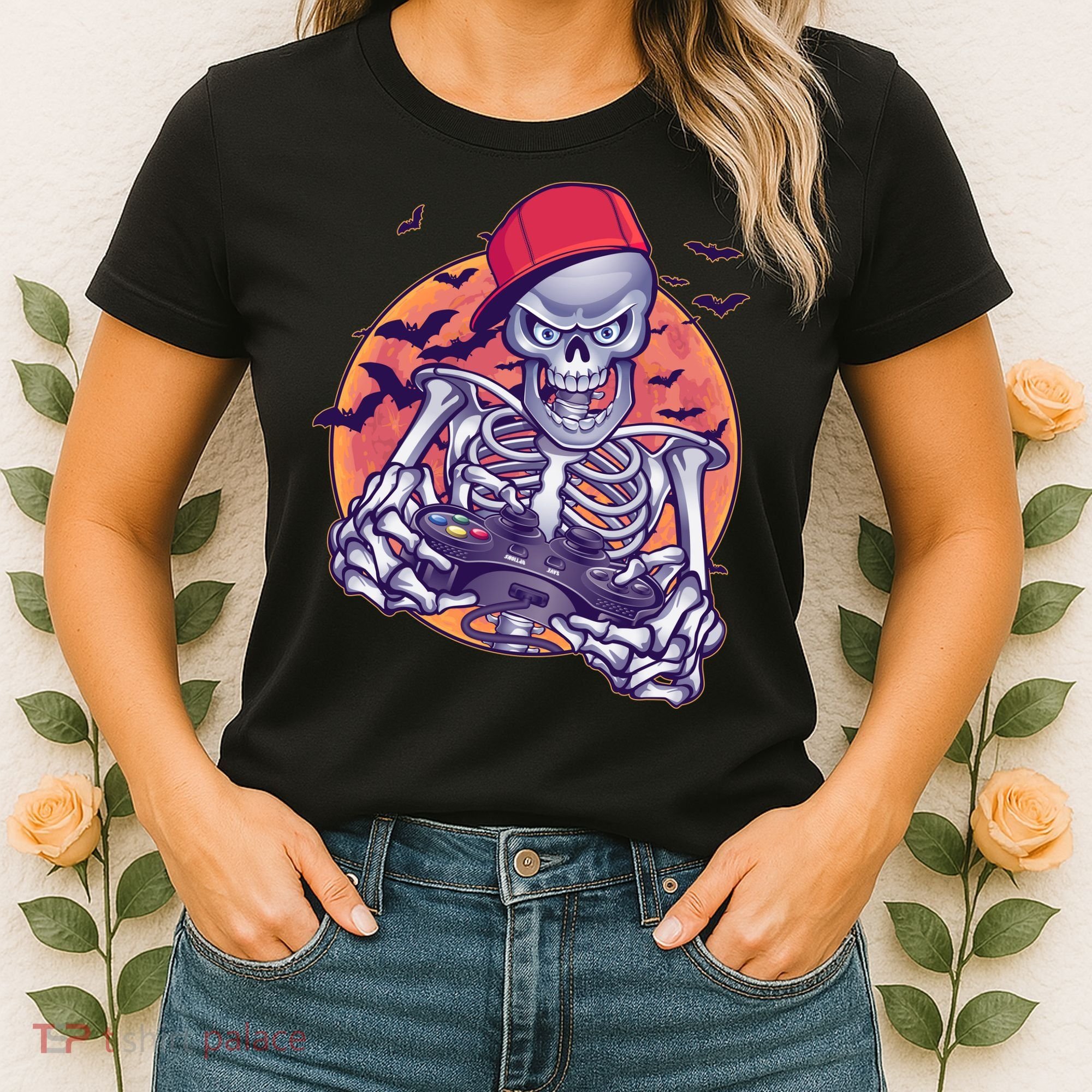 Halloween Video Gamer Skeleton Women's T-Shirt
