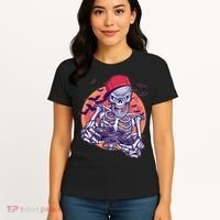 Halloween Video Gamer Skeleton Women's T-Shirt thumb 4