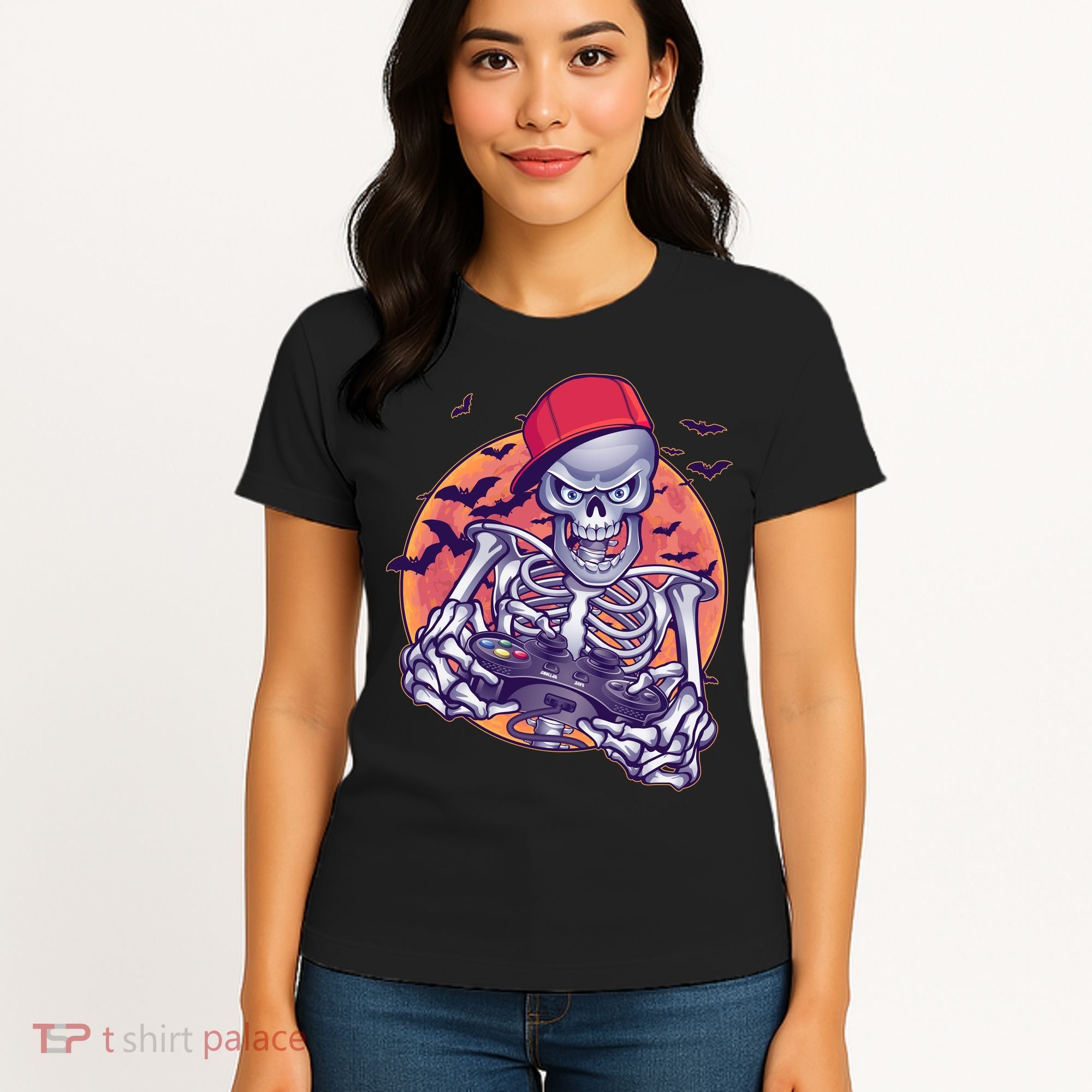 Halloween Video Gamer Skeleton Women's T-Shirt