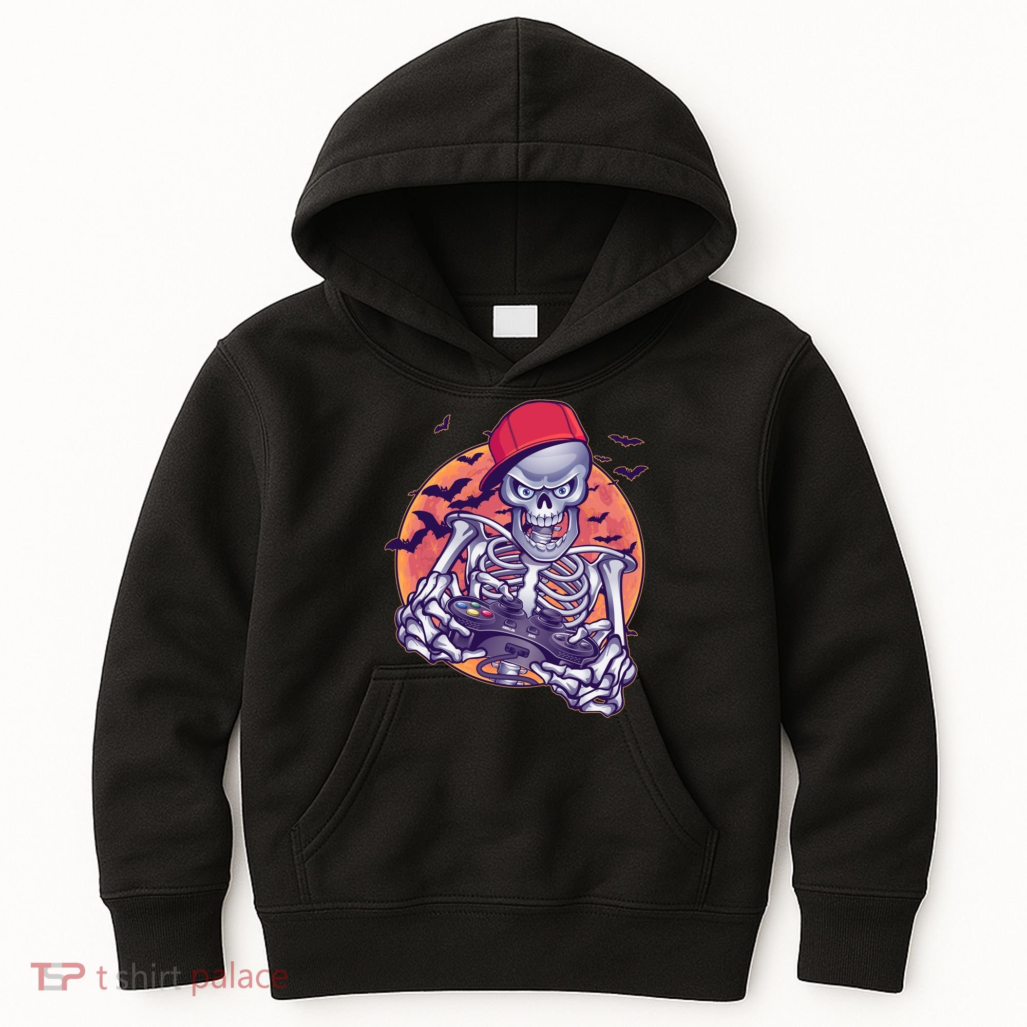 Halloween Video Gamer Skeleton Kids Hoodie