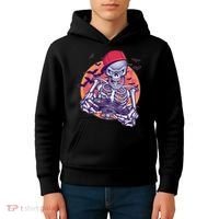 Halloween Video Gamer Skeleton Kids Hoodie thumb 4