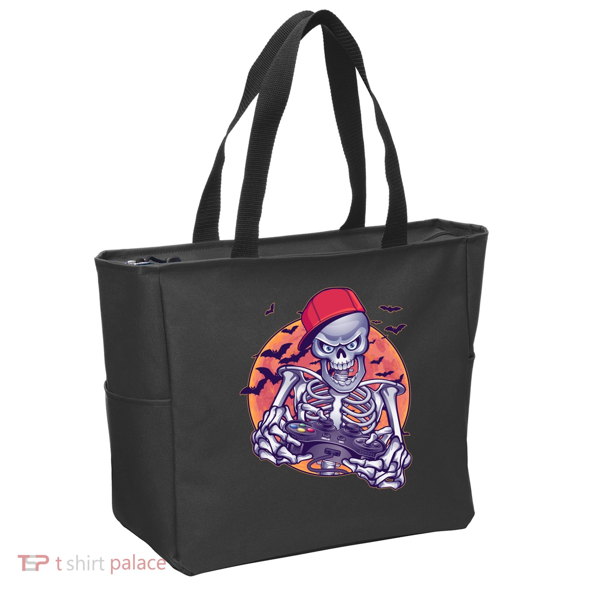 Halloween Video Gamer Skeleton Tote Bag