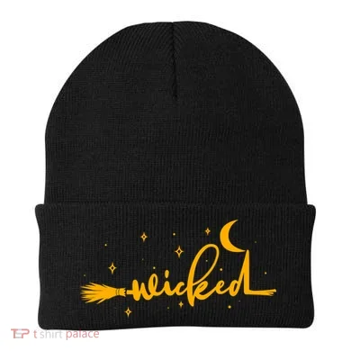 Halloween Wicked Witch Broom Beanie