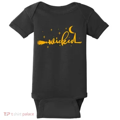 Halloween Wicked Witch Broom Baby Bodysuit