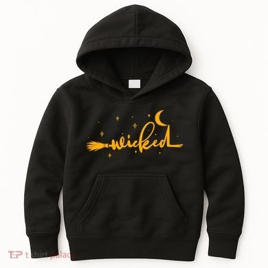 Halloween Wicked Witch Broom Kids Hoodie