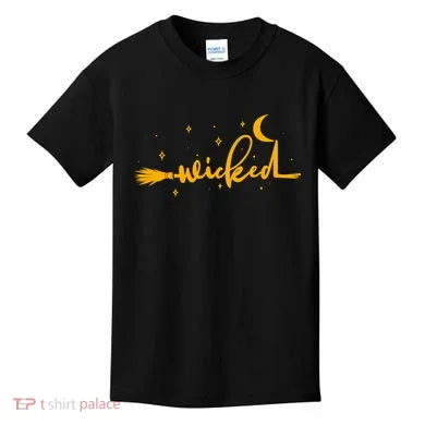 Halloween Wicked Witch Broom Kids T-Shirt