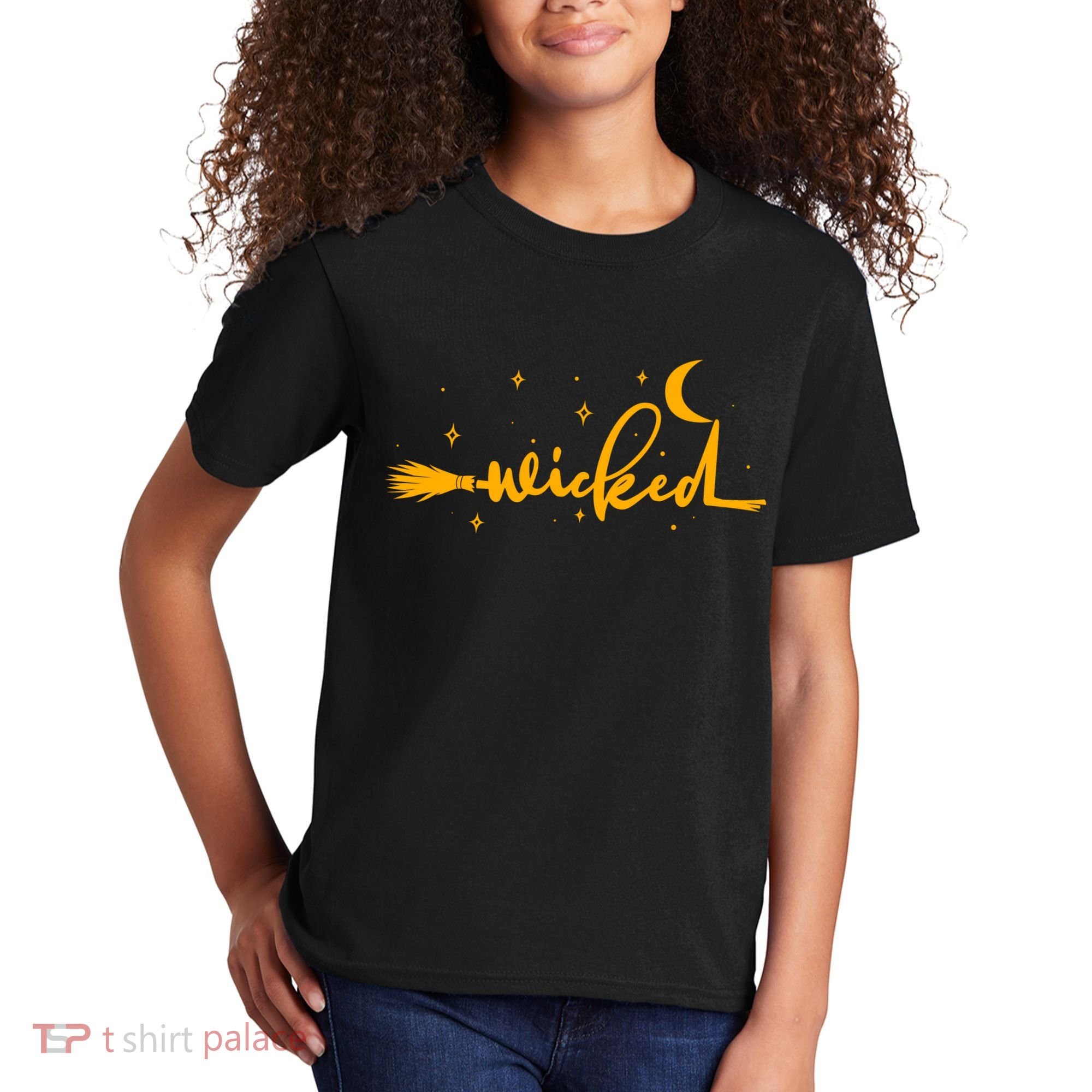 Halloween Wicked Witch Broom Kids T-Shirt