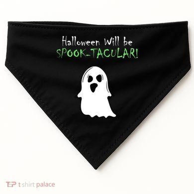 Halloween Will Be Spooktacular Ghost USA-Made Doggie Bandana