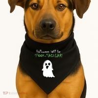 Halloween Will Be Spooktacular Ghost USA-Made Doggie Bandana thumb 1