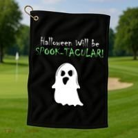 Halloween Will Be Spooktacular Ghost Golf Towel thumb 1