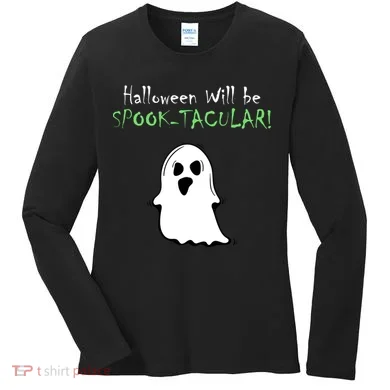 Halloween Will Be Spooktacular Ghost Women's Long Sleeve Shirt