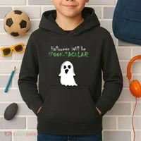 Halloween Will Be Spooktacular Ghost Kids Hoodie thumb 2