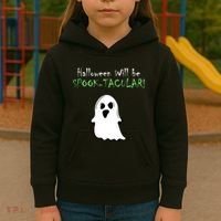 Halloween Will Be Spooktacular Ghost Kids Hoodie thumb 3