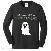 Halloween Will Be Spooktacular Ghost Kids Long Sleeve Shirt thumb 0