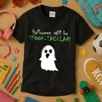 Halloween Will Be Spooktacular Ghost Kids T-Shirt thumb 3