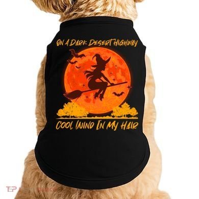 Halloween Witch On A Dark Desert Highway Doggie Tank