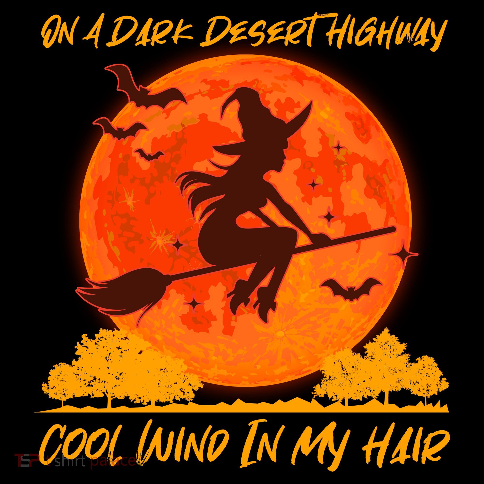 Halloween Witch On A Dark Desert Highway Doggie Tank