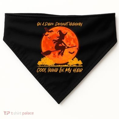 Halloween Witch On A Dark Desert Highway USA-Made Doggie Bandana