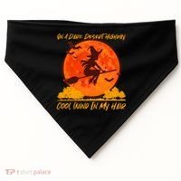 Halloween Witch On A Dark Desert Highway USA-Made Doggie Bandana thumb 0