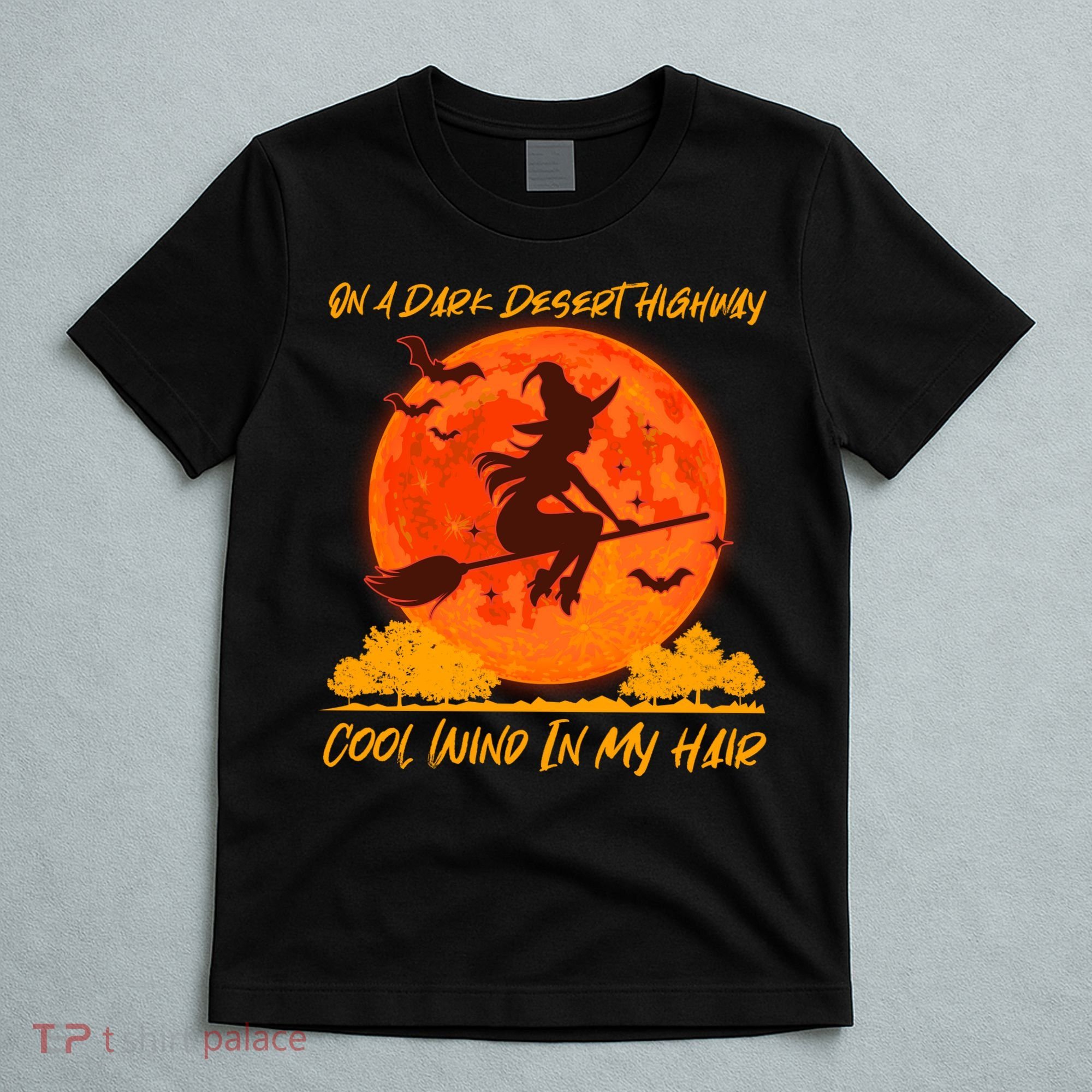 Halloween Witch On A Dark Desert Highway T-Shirt