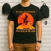 Halloween Witch On A Dark Desert Highway T-Shirt thumb 6