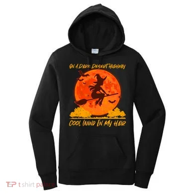 Halloween Witch On A Dark Desert Highway Women's Hoodie