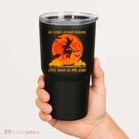 Halloween Witch On A Dark Desert Highway Tumbler thumb 2