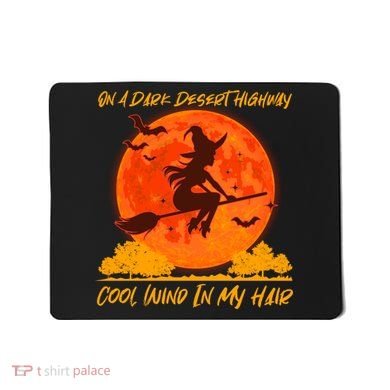 Halloween Witch On A Dark Desert Highway Mousepad