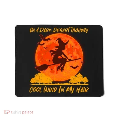 Halloween Witch On A Dark Desert Highway Mousepad