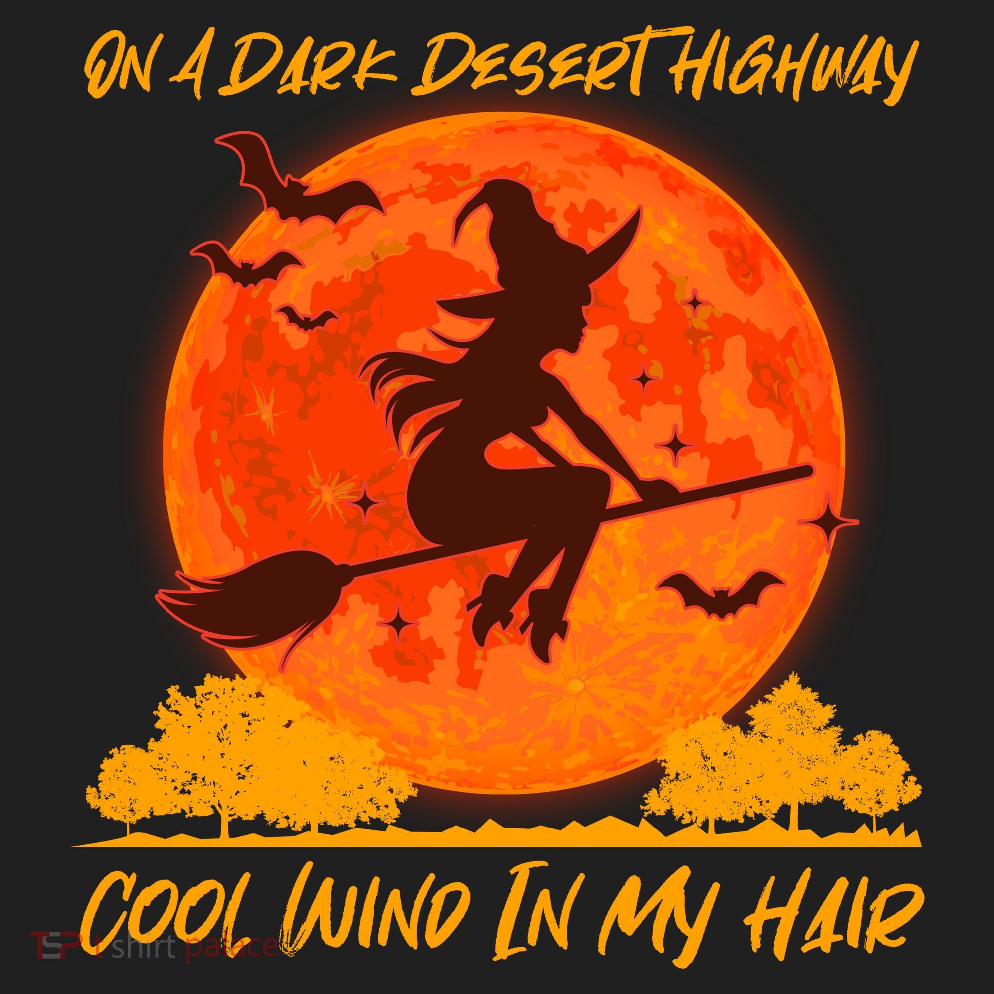 Halloween Witch On A Dark Desert Highway Hat