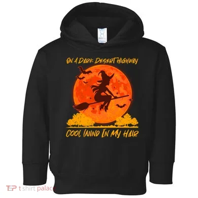 Halloween Witch On A Dark Desert Highway Toddler Hoodie