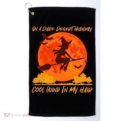 Halloween Witch On A Dark Desert Highway Golf Towel
