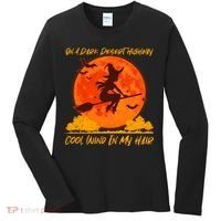 Halloween Witch On A Dark Desert Highway Women's Long Sleeve Shirt thumb 0