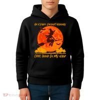 Halloween Witch On A Dark Desert Highway Kids Hoodie thumb 4