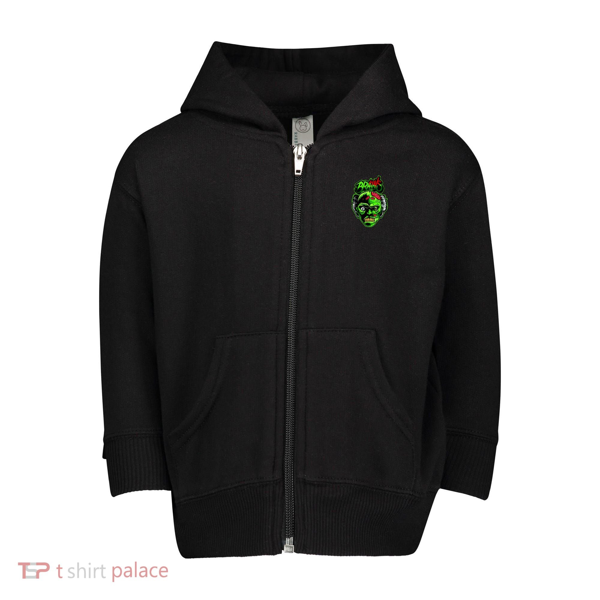 Halloween Zombie Brains Toddler Zip Fleece Hoodie