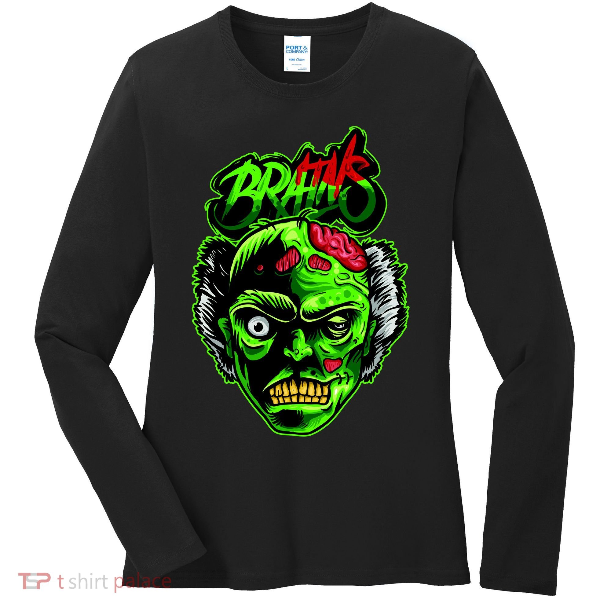 Halloween Zombie Brains Women's Long Sleeve Shirt