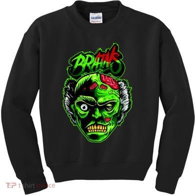 Halloween Zombie Brains Kids Sweatshirt