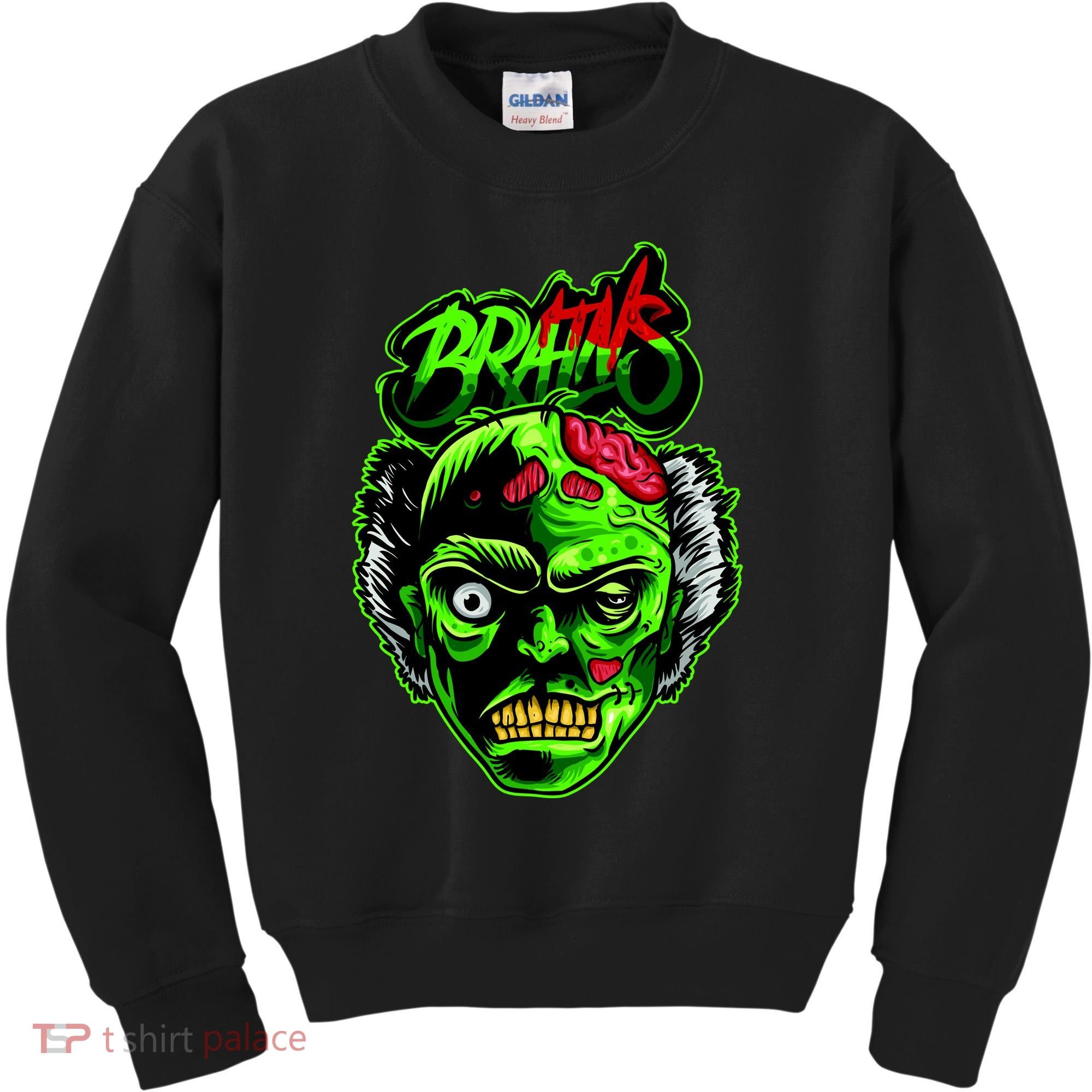 Halloween Zombie Brains Kids Sweatshirt